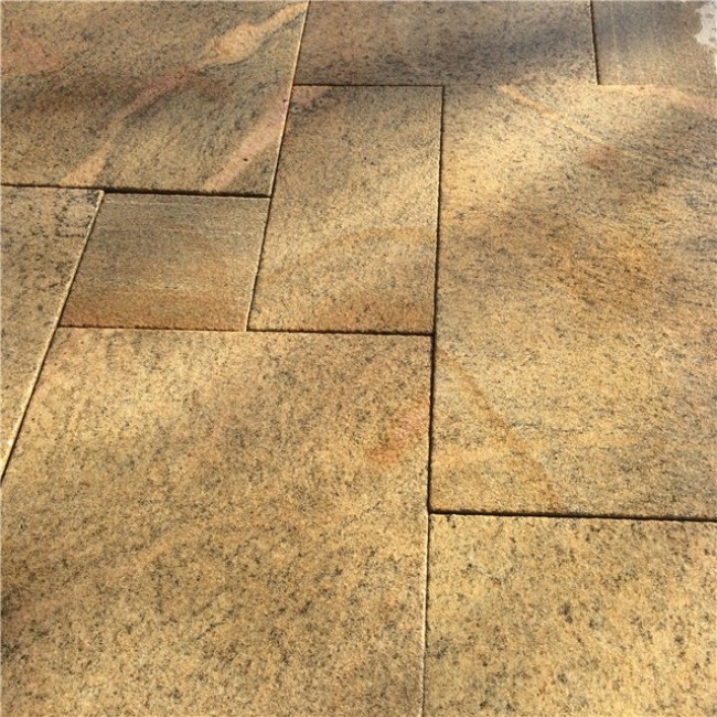Tiger skin yellow granite paving stone